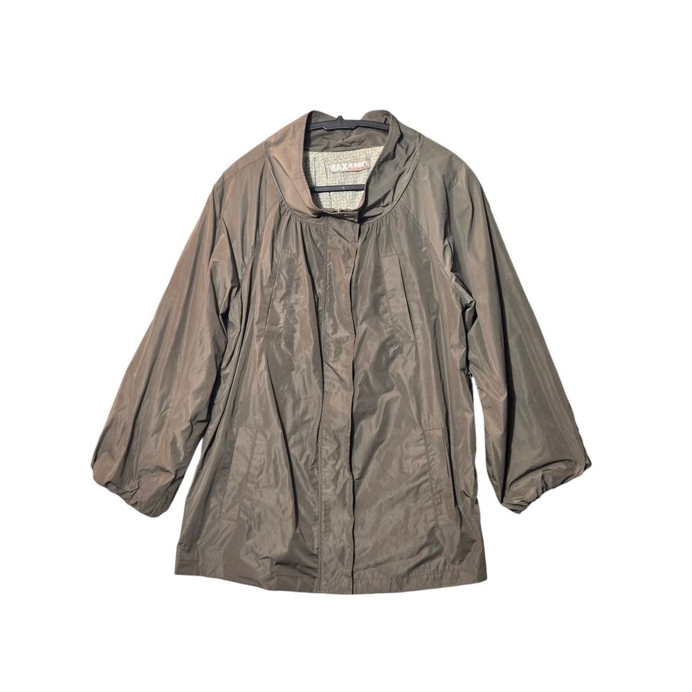 Max & Moi Funnel Neck Zip Up Lightweight Jacket Taupe Size 38 US 6 Quiet Luxury